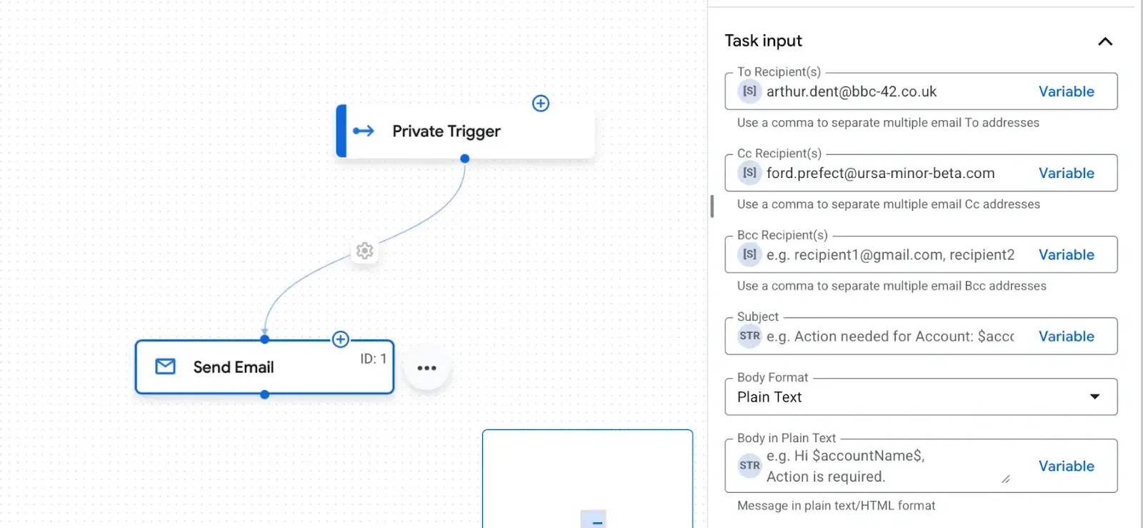 Mail send workflows from Application Integration Service 