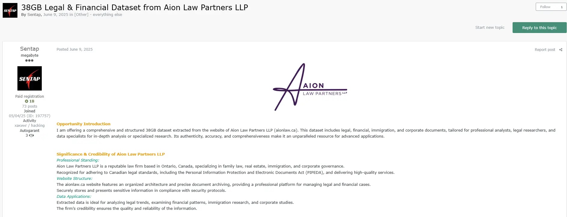 Exposed legal and financial directories (Source - Infostealers)