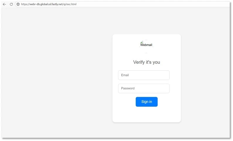 Credential harvesting page (Source - Forcepoint)