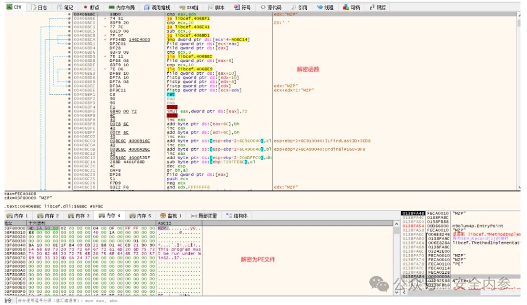 Malicious DLL file decrypts and executes encrypted file (Source - Weixin)