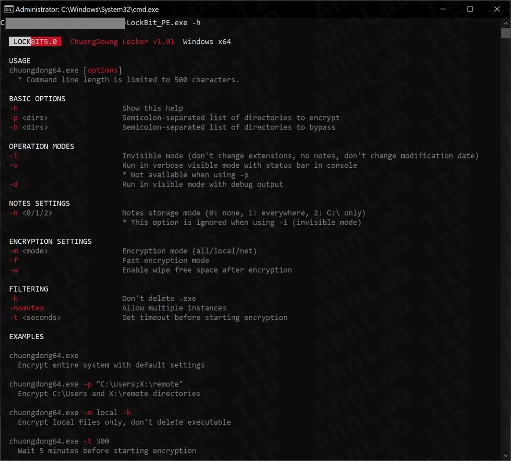LockBit 5.0 Help Information Display (Source - ASEC)