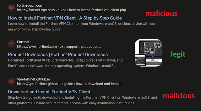 Fake Fortinet Sites
