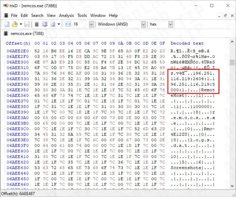 C2 information of Remcos RAT (Source - ASEC)