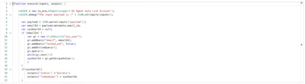 The auto-linking action code for the AI Agent Providers