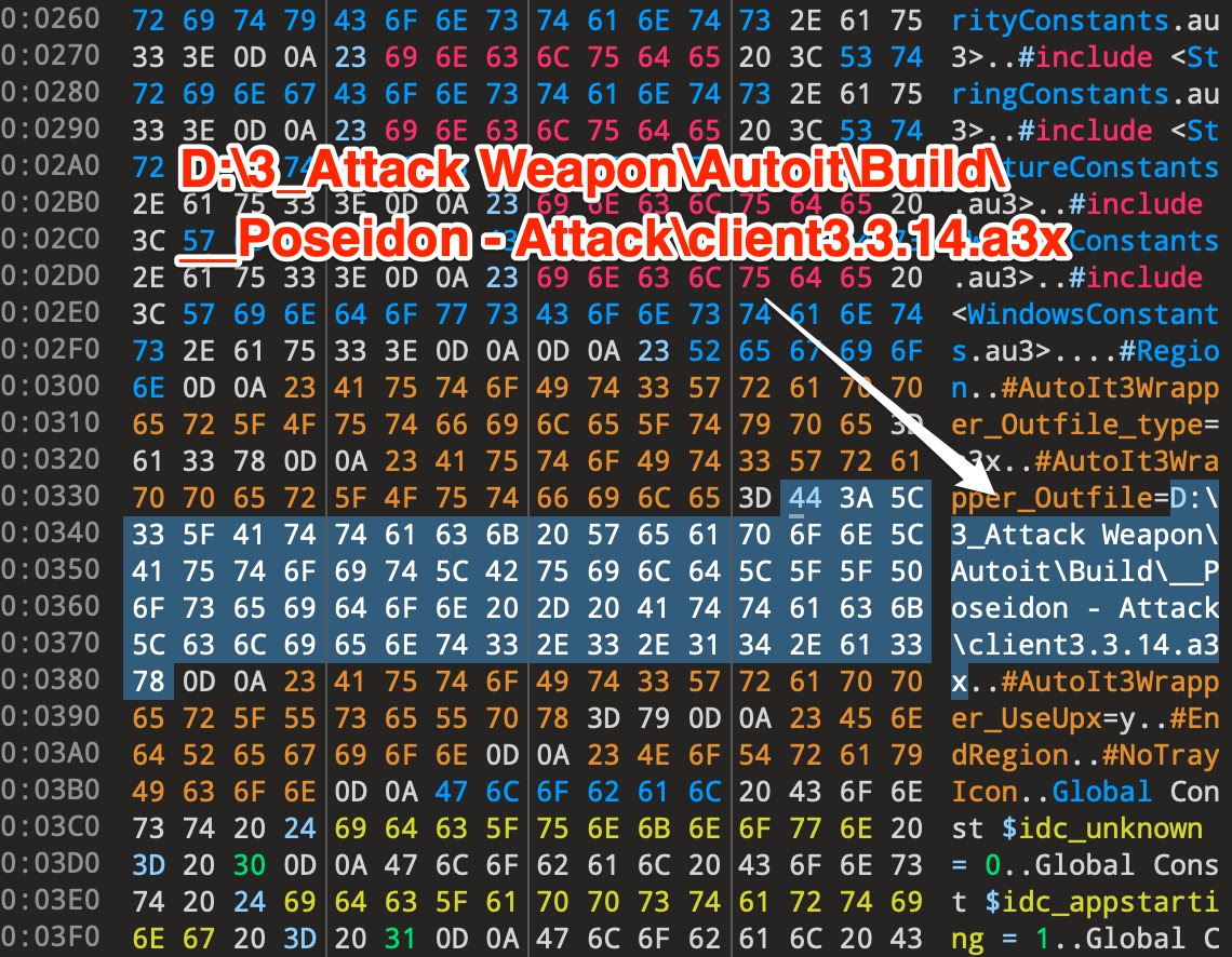 Compiler Directives of the AutoIt Script (Source - Genians)