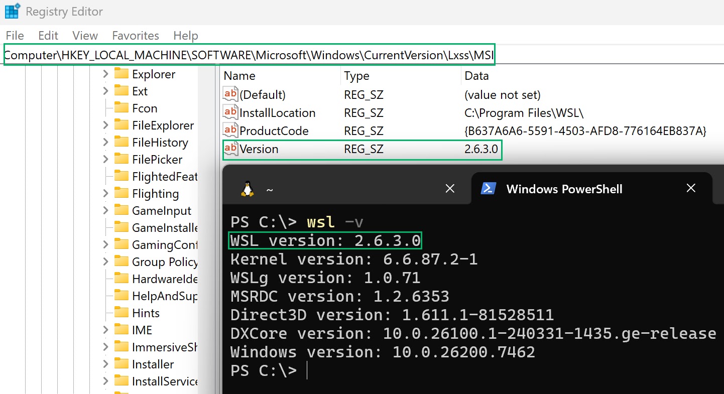 WSL version discovery via registry (Source - Specterops)