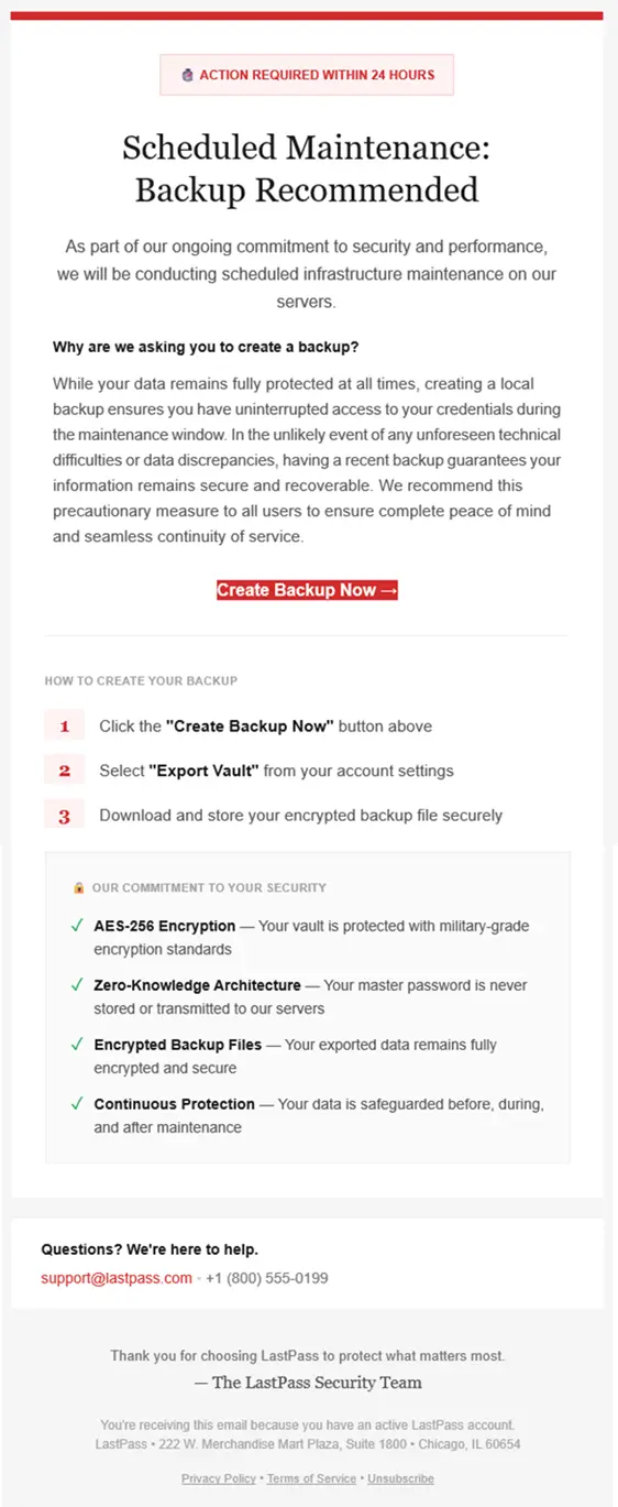 Fake Maintenance Message