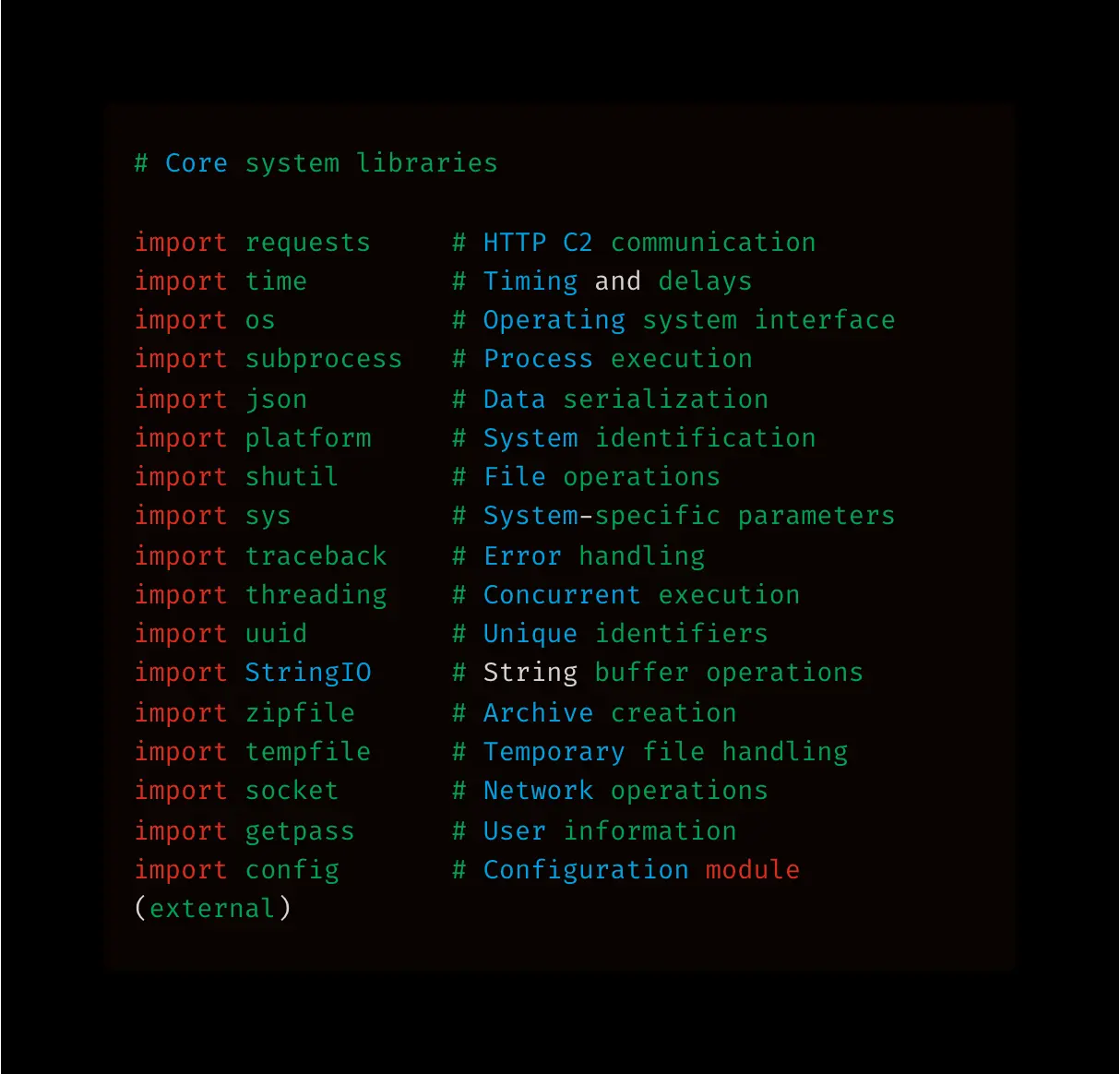 Imported modules (Source - K7 Security Labs)