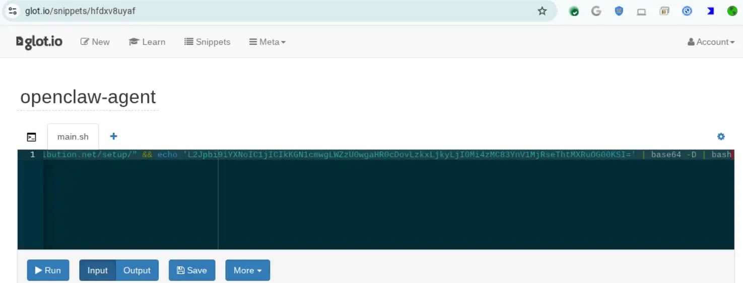 Base64-obfuscated macOS script( source : VirusTotal)