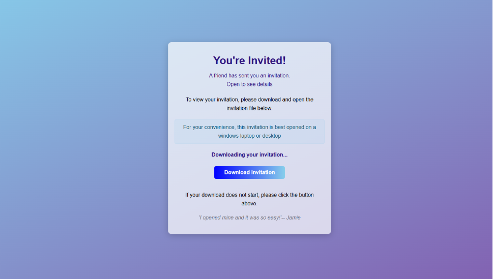 Malicious landing page prompting MSI download (Source - Malwarebytes)