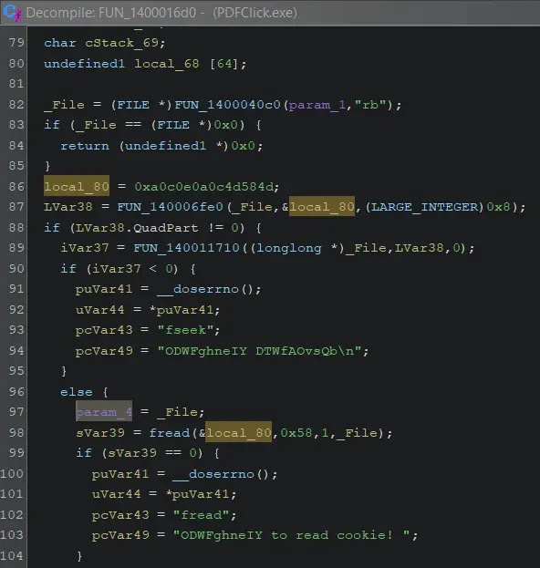 Modified PyInstaller cookie structure showing custom magic value (Source - Samplepedia)