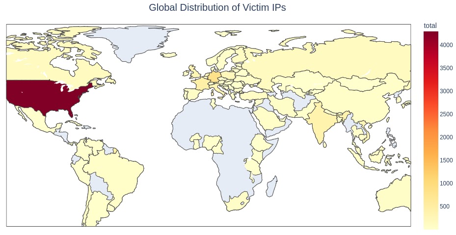 Global distribution of IP addresses map (Source - Silent Push)