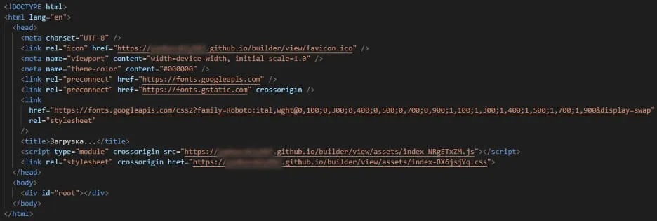 HTML code of phishing page (Source - Medium)