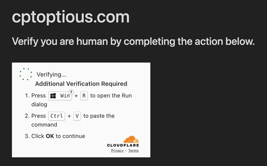 Fake CAPTCHA page (Source - LavelBlue)