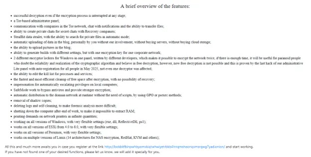 LockBit data leak site (Source - Acronis)