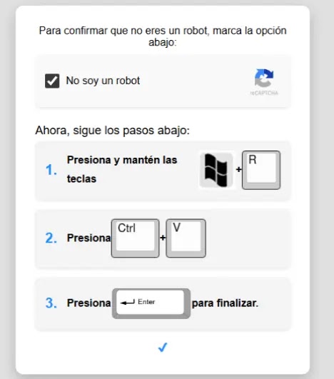 Fake CAPTCHA page (Source - Securelist)