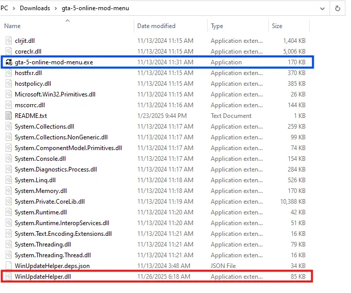 Files within the ZIP archive (Source - McAfee)