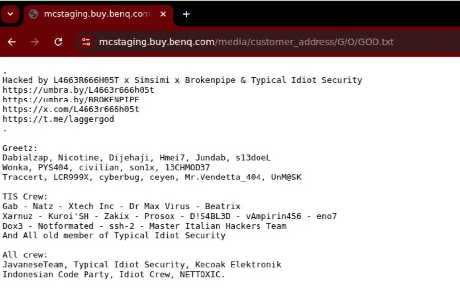 Example of a compromised staging or regional storefront domain (Source - Netcraft)