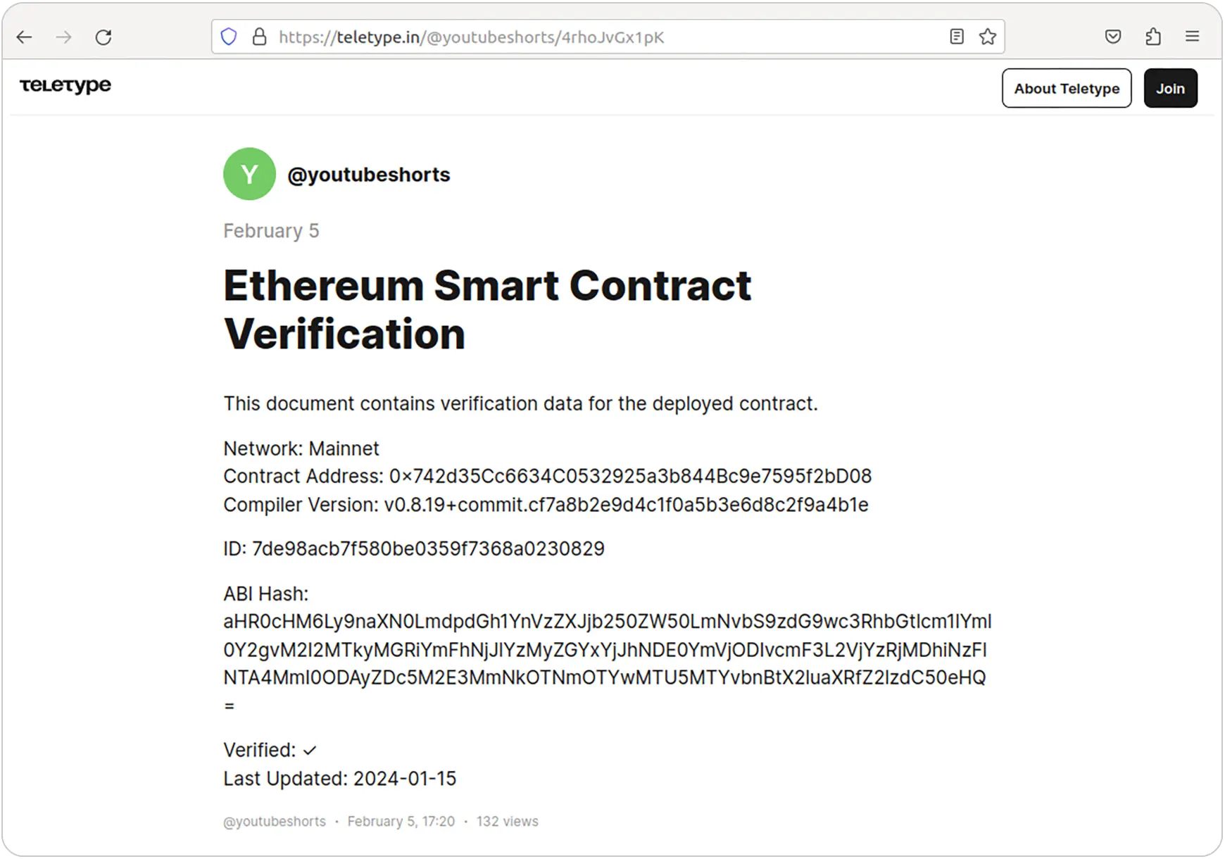 Web3 contract containing final stage URL and a key (Source - ReversingLabs)