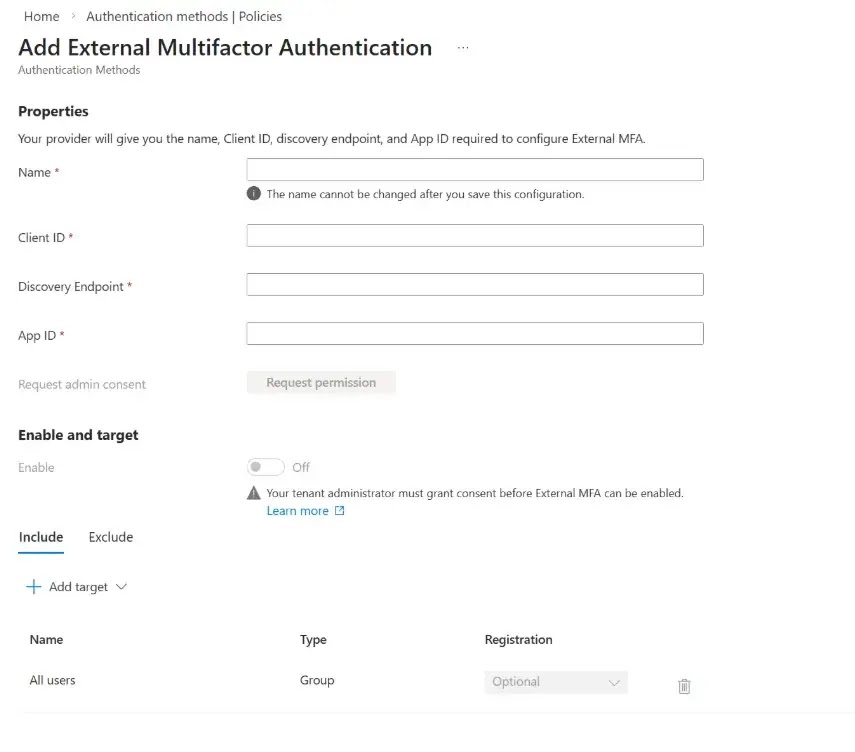 Configure external MFA in Microsoft Entra ID(source : microsoft)