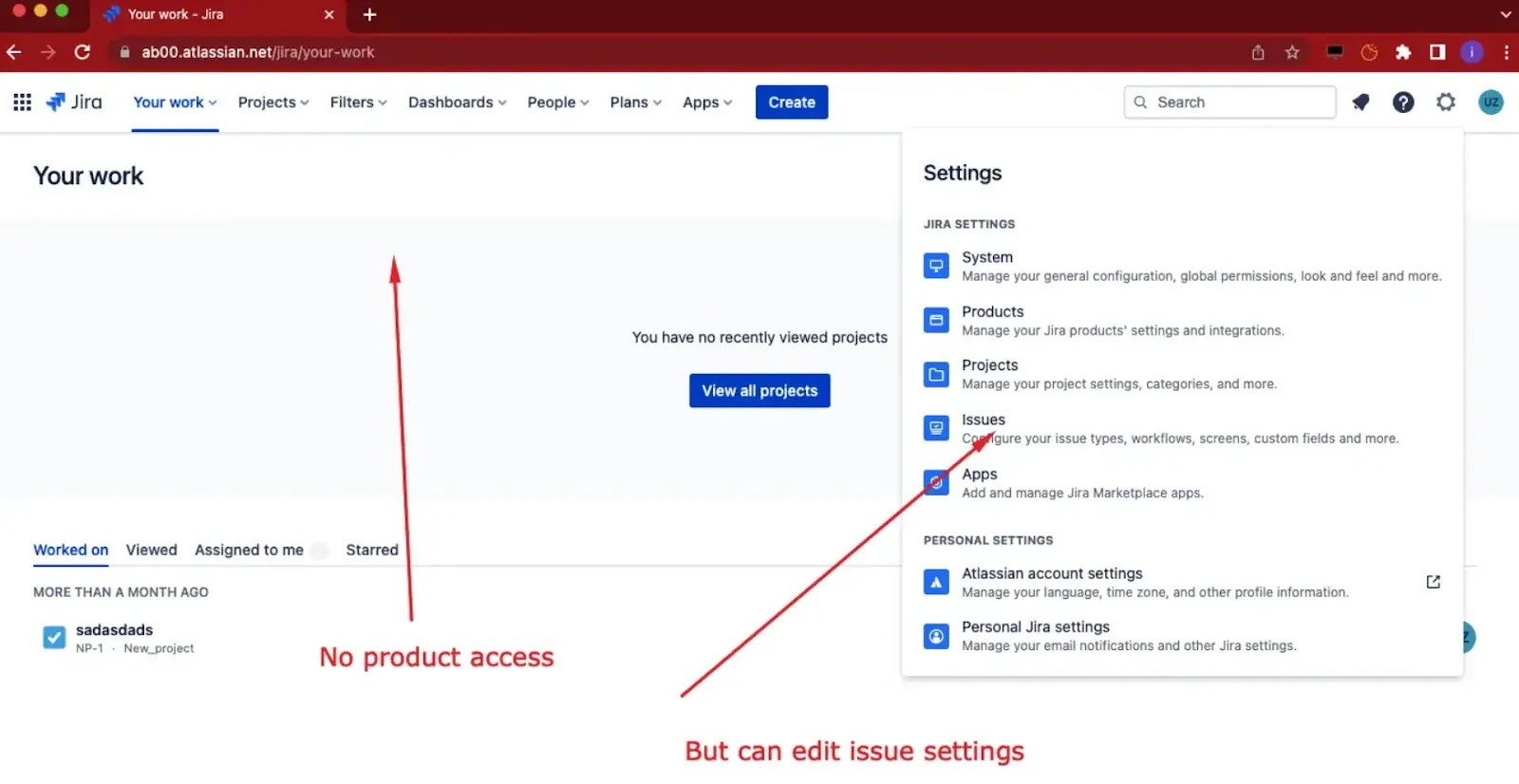 Log in as a Product Admin go to Settings then click Issues(source :snapsec)
