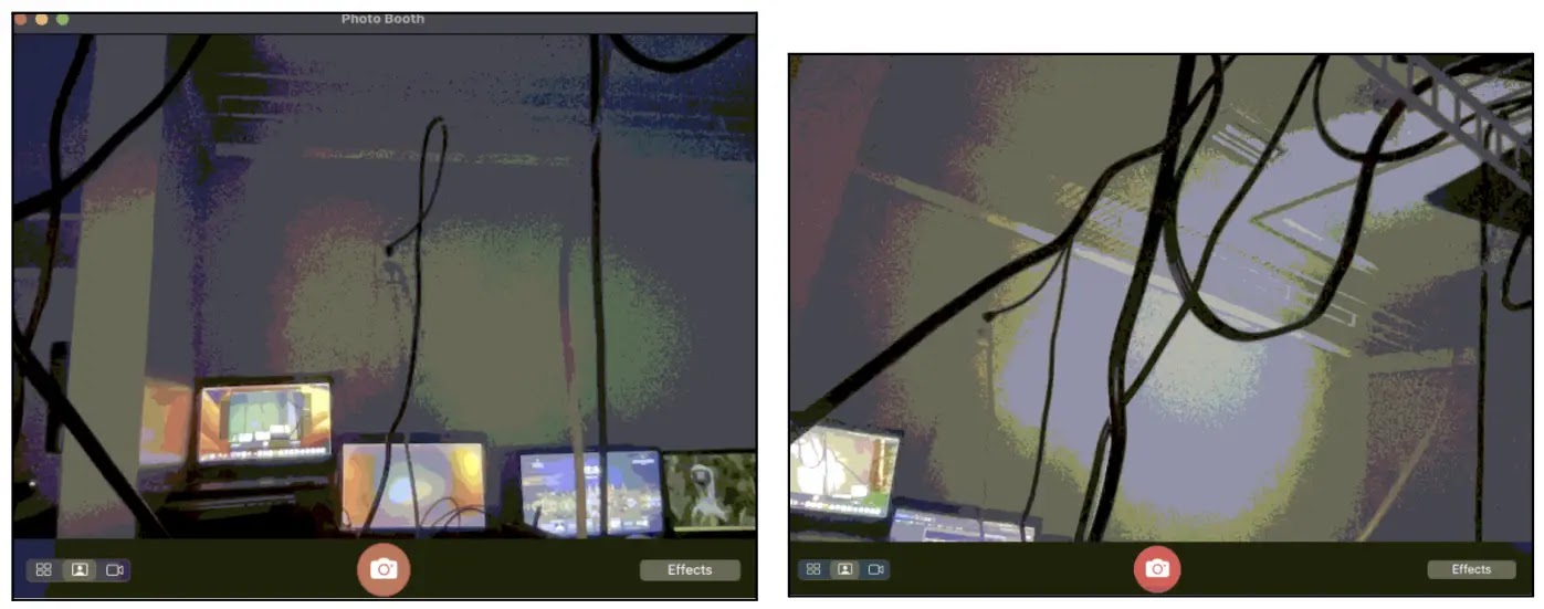 Photos of the laptop farm from the built-in camera on the Nisos provided laptop (Source - Nisos)