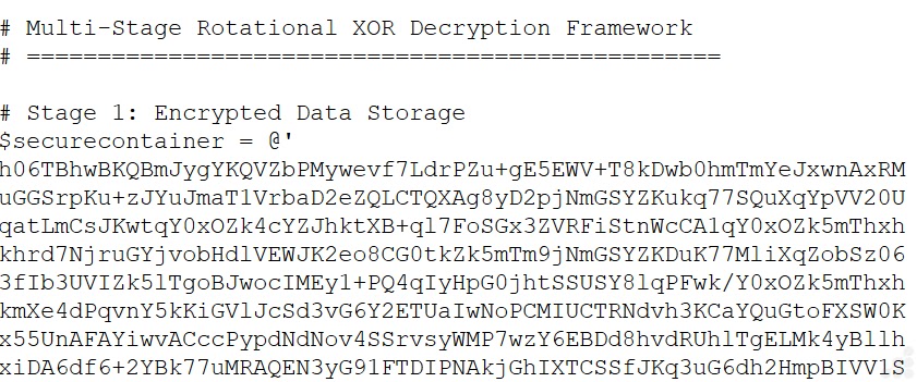 Encrypted Data in ps1 file (Source - Point Wild)