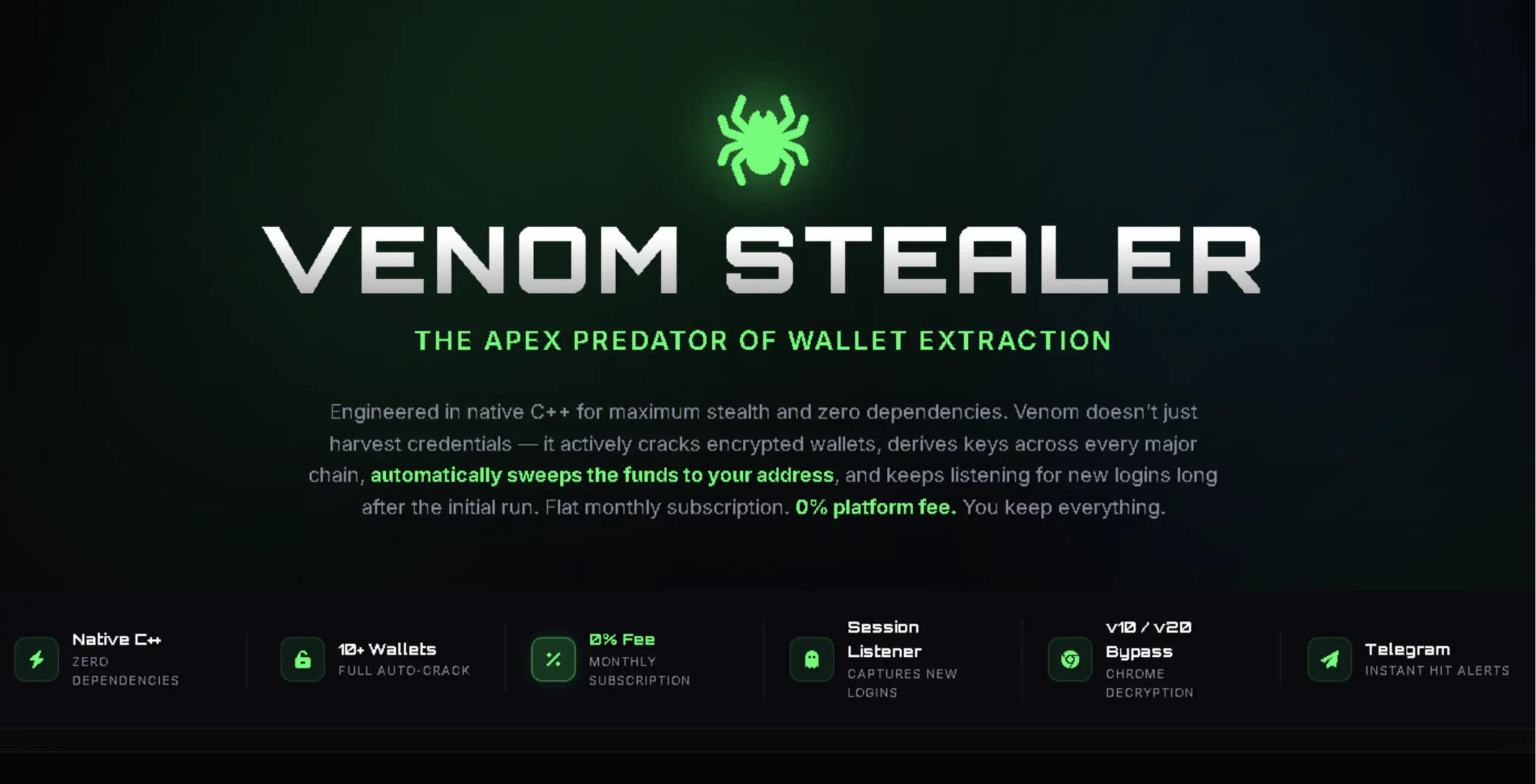Venom Stealer's Advertisement (Source - BlackFOG)