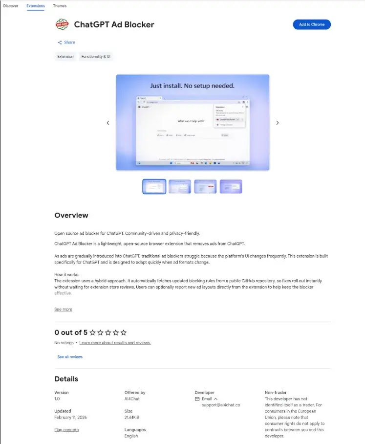 Malicious Chrome Extension (Source: DomainTools )