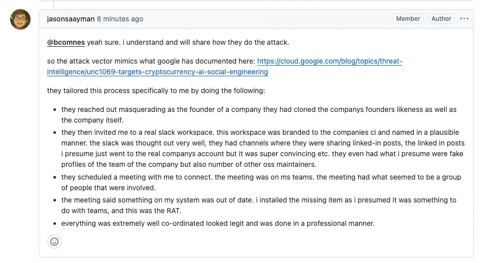 Post-Incident Recovery Steps by Axios Maintainer (Source - Socket.dev)