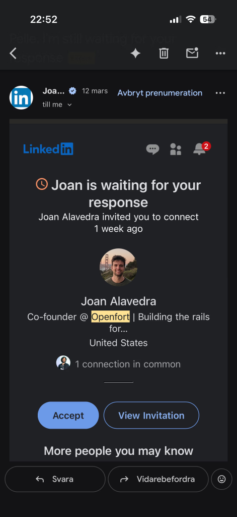 a LinkedIn invitation from the campaign's operators (Source: Socket)