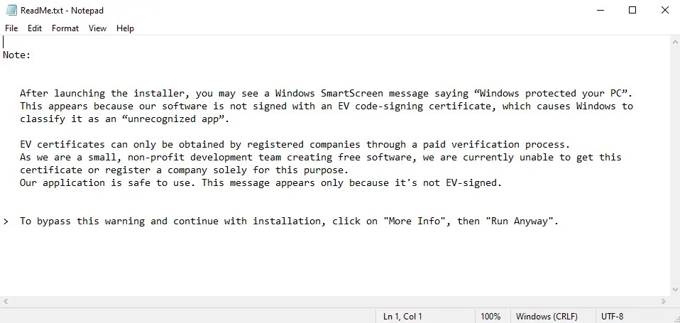 ReadMe.txt Lure (Source - Elastic)