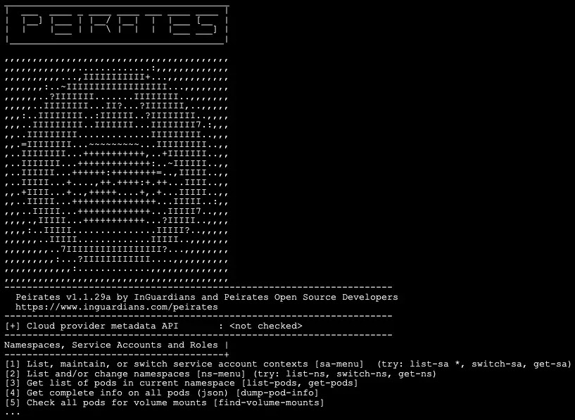 Sample Peirates Menu Showing Available Post-Exploitation Techniques (Source - Unit42)