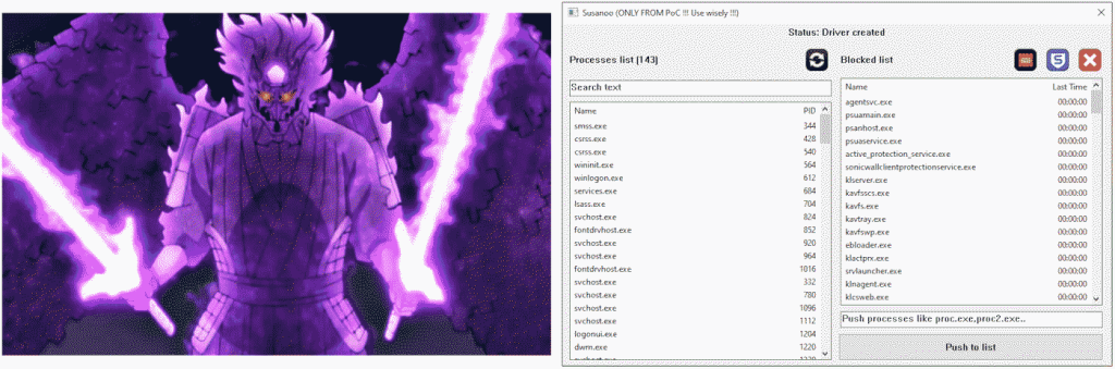 Susanoo EDR killer’s loading screen (Source: EST)