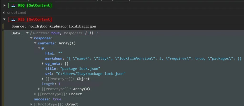 Using the Agent Extension's GetContent Tool to Read a Local File from the OS Computer (Source - Varonis)