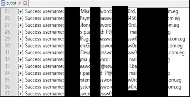 Evidence of successful credential harvesting via OWA brute-force attacks (Source - Oasis)