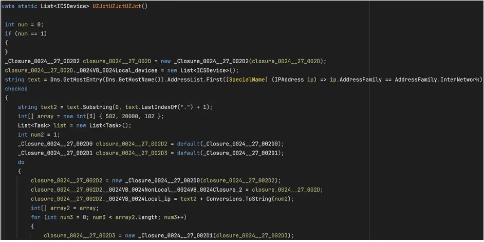 The ICS scanning function (Source - Darktrace)