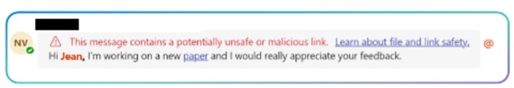 URL click warning (Source - Micrsoft)