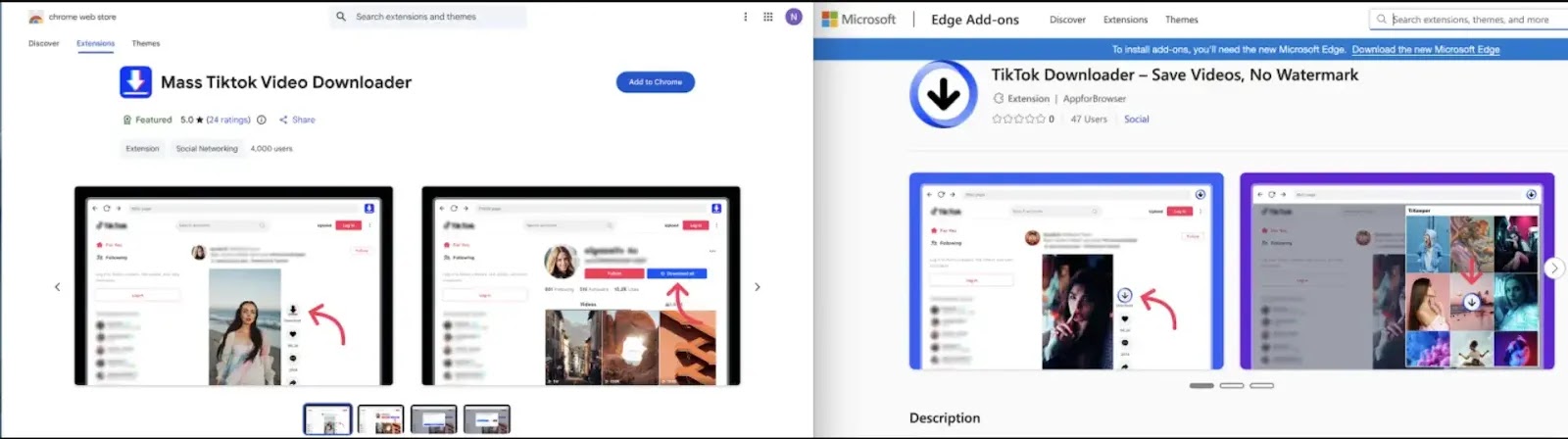 Malicious Extensions on Google Chrome and Microsoft Edge marketplaces(source : LayerX security)